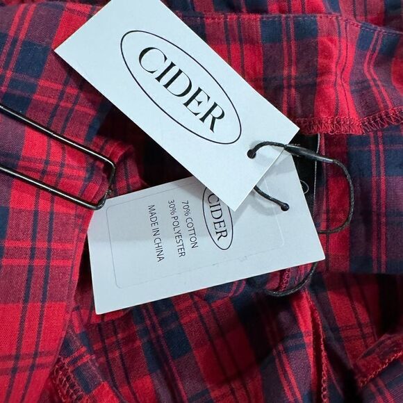 Cider Plaid Overall Red Navy Size XS - Picture 6 of 8